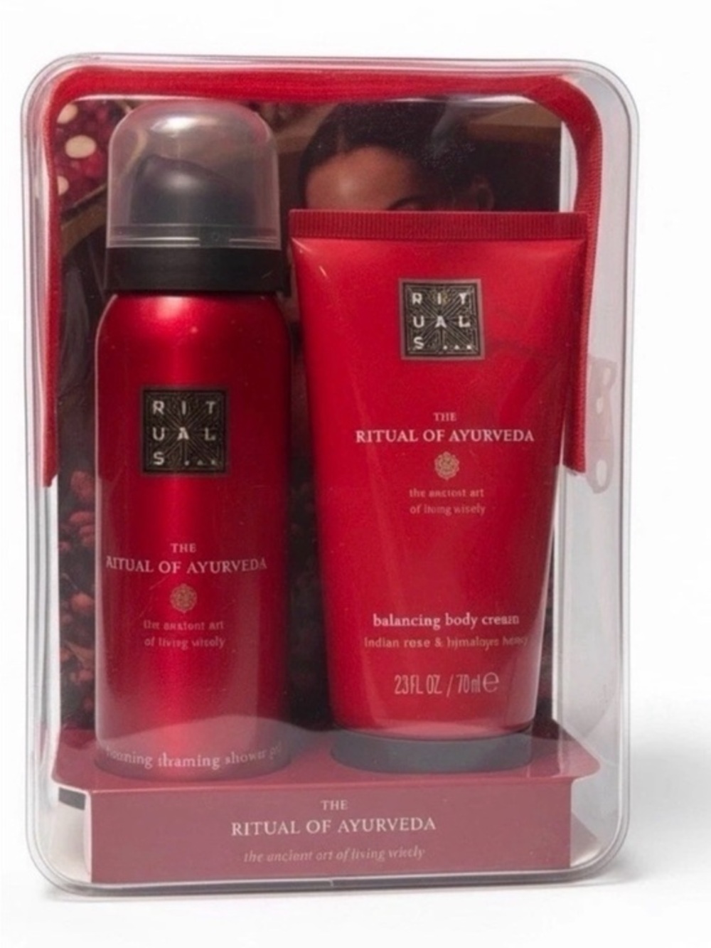 The Ritual of Ayurveda Balancing Body Cream & Shower Set - Red